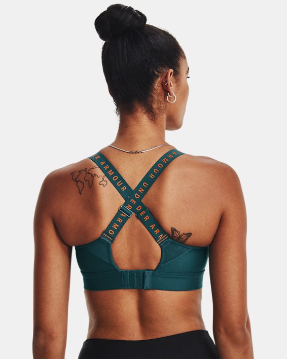 Women's UA Infinity High Sports Bra in Blue image number 1